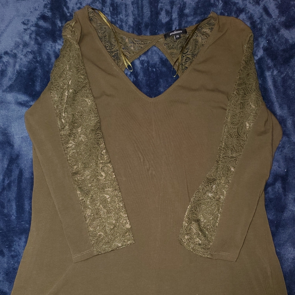 Army green blouse